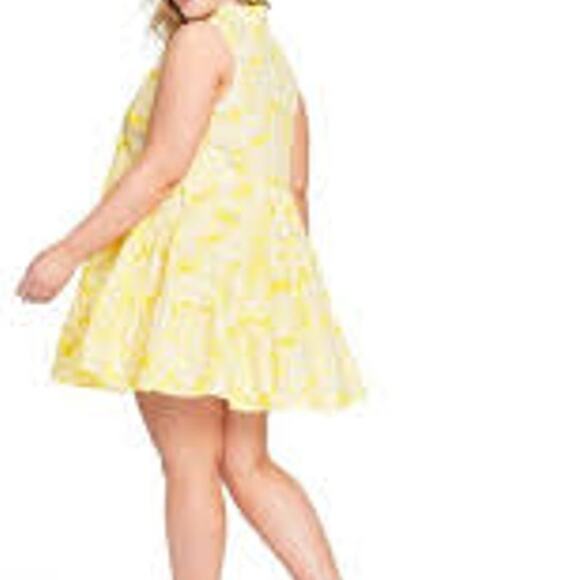 LISA MARIE FERNANDEZ YELLOW WHITE FLORAL DESIGN TIERED LOOK DRESS SIZE 1X - Picture 3 of 4